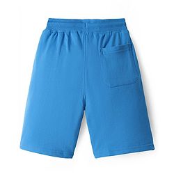 Pine Kids Looper Knit Knee Length Shorts with Soccer Text Print - Blue & White