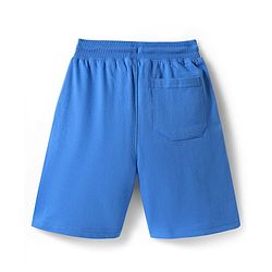 Pine Kids Looper Knit Knee Length Shorts with Patch Detailing - Blue