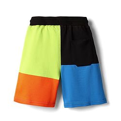 Pine Kids Looper Knit Knee Length Cut & Sew Shorts With Text Print - Multicolour