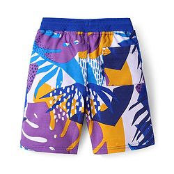 Pine Kids Looper Knit Above Knee Length Shorts with Abstract Print - Blue