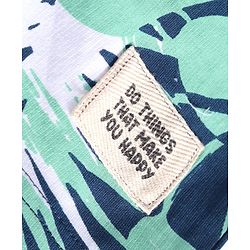 Pine Kids Looper Knit Above Knee Length Shorts with Tropical Theme Print - Navy Blue
