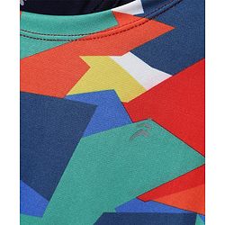Pine Active Half Sleeves Super Stretch Crop Top & Inner T-Shirt - Blue & Black