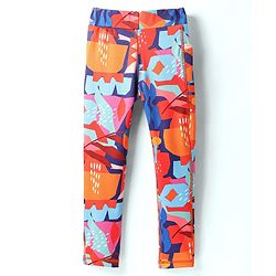 Pine Active Full Length Super Stretch Leggings with Abstract Print - Navy Blue