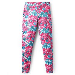 Pine Active Full Length Super Stretch Leggings with Floral Print  - Pink