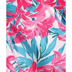 Pine Active Full Length Super Stretch Leggings with Floral Print  - Pink