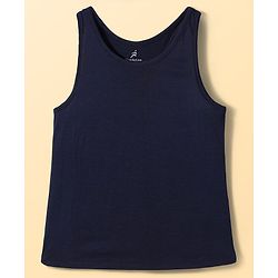 Pine Active Knit Half Sleeves Super Stretch Printed Crop Top with Vest - Navy Blue