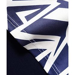 Pine Active Knit Half Sleeves Super Stretch Printed Crop Top with Vest - Navy Blue