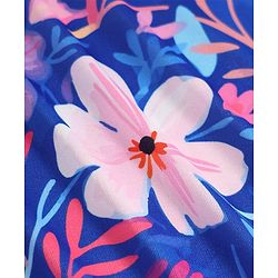 Pine Active Knit Sleeveless Tank T-Shirt With Floral Print - Blue