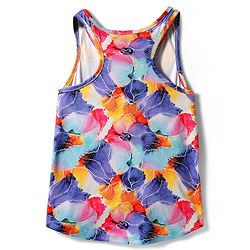 Pine Active Knit Sleeveless Tank T-Shirt With Floral Print - Multicolor