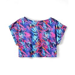 Pine Active Knit Half Sleeves Super Stretch Printed Crop Top with Vest - Multicolor