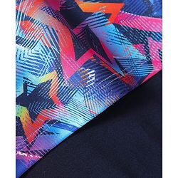 Pine Active Knit Half Sleeves Super Stretch Printed Crop Top with Vest - Multicolor