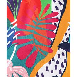 Pine Active Knit Sleeveless T-Shirt with Tropical Theme Print - Multicolor