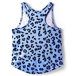 Pine Active Knit Sleeveless T-Shirt with Leaped Print - Light Blue