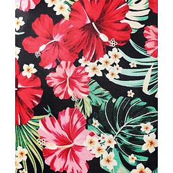 Pine Active Knit Sleeveless Tank T-Shirt with Floral Print - Black
