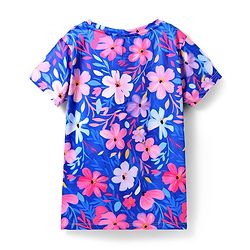 Pine Active Knit Half Sleeves T-Shirt with Floral Print - Blue