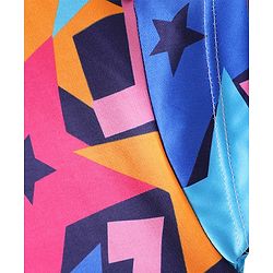 Pine Active Half Sleeves Abstract Printed T-Shirt - Pink & Orange