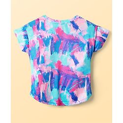 Pine Active Knit Half Sleeves Printed T-Shirt - Blue