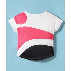 Pine Active Knit Half Sleeves T-Shirt With Text Print - White