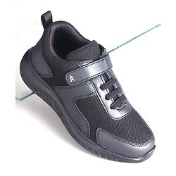 Pine Kids School Shoes with Velcro Closure - Black