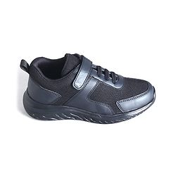 Pine Kids School Shoes with Velcro Closure - Black