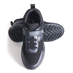 Pine Kids School Shoes with Velcro Closure - Black