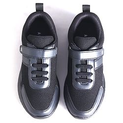Pine Kids School Shoes with Velcro Closure - Black