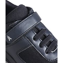 Pine Kids School Shoes with Velcro Closure - Black