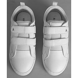 Pine Kids School Shoes with Velcro Closure - White