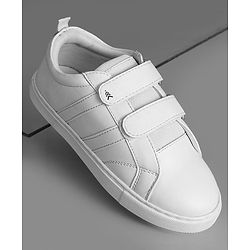Pine Kids School Shoes with Velcro Closure - White