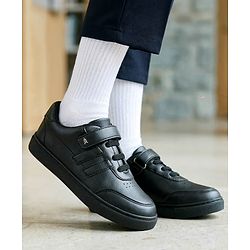 Pine Kids School Shoes with Velcro Closure - Black