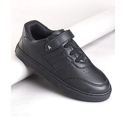 Pine Kids School Shoes with Velcro Closure - Black