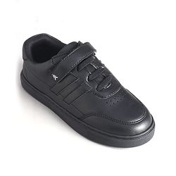 Pine Kids School Shoes with Velcro Closure - Black