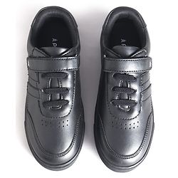 Pine Kids School Shoes with Velcro Closure - Black