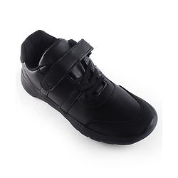 Pine Kids School Shoes with Velcro Closure - Black