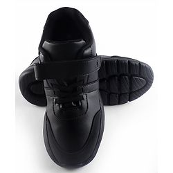 Pine Kids School Shoes with Velcro Closure - Black