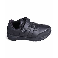 Pine Kids School Shoes with Velcro Closure - Black