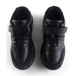 Pine Kids School Shoes with Velcro Closure - Black
