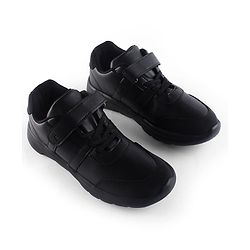 Pine Kids School Shoes with Velcro Closure - Black