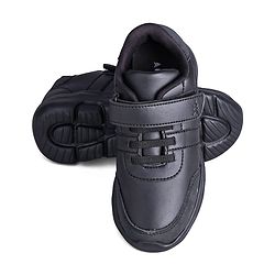 Pine Kids School Shoes with Velcro Closure - Black