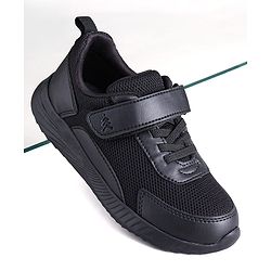 Pine Kids School Shoes with Velcro Closure - Black