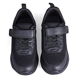 Pine Kids School Shoes with Velcro Closure - Black
