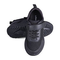 Pine Kids School Shoes with Velcro Closure - Black
