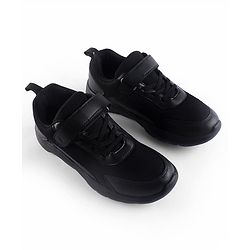 Pine Kids School Shoes with Velcro Closure - Black