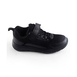 Pine Kids School Shoes with Velcro Closure - Black