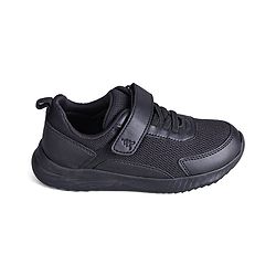 Pine Kids School Shoes with Velcro Closure - Black