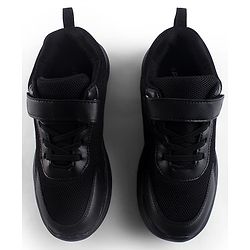 Pine Kids School Shoes with Velcro Closure - Black