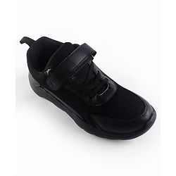Pine Kids School Shoes with Velcro Closure - Black