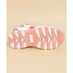 Pine Kids Sandals with Velcro Closure & Butterfly Applique - Pink