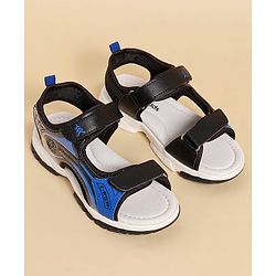 Pine Kids Sandals with Velcro Closure & Text Print - Black