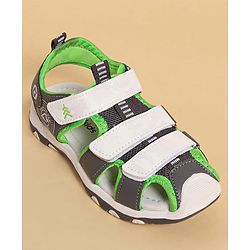 Pine Kids Sandals with Velcro Closure & Colour Block Design - Grey